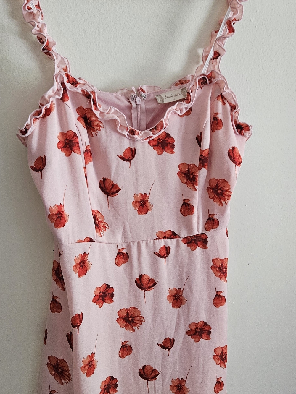 Altar'd Pink Floral Summer Dress with Red Poppy Print. Feminine, Fairy